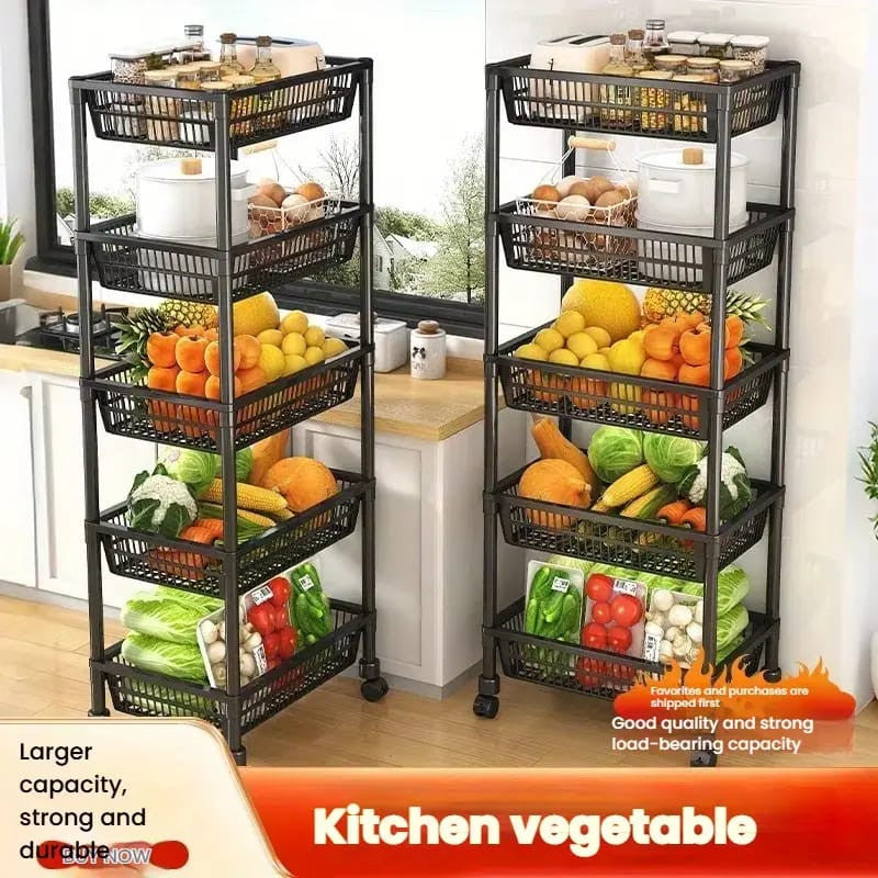 Portable Multi Layer Kitchen shelf Trolley