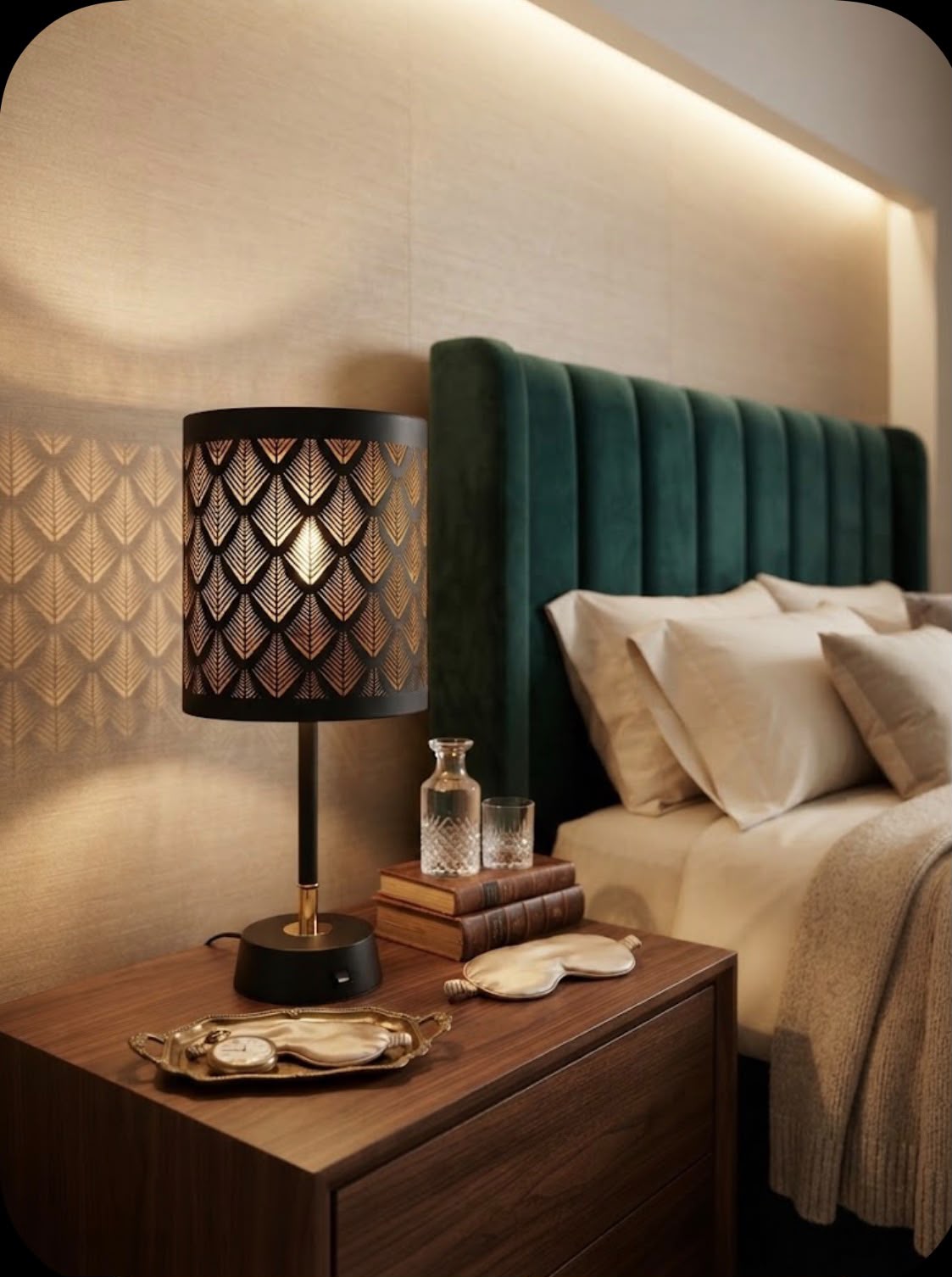Aura Black & Gold Rechargeable Portable Table Lamp