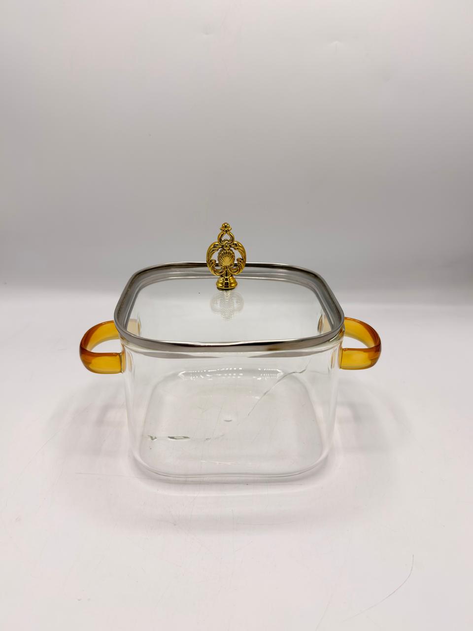 Ornate Gold Finial Glass Serving Pot WFG-2000