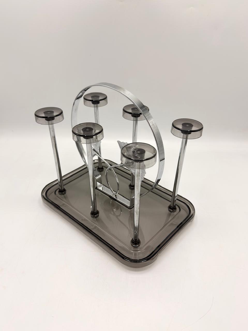 Chrome Six Glass Drying Rack 24-29