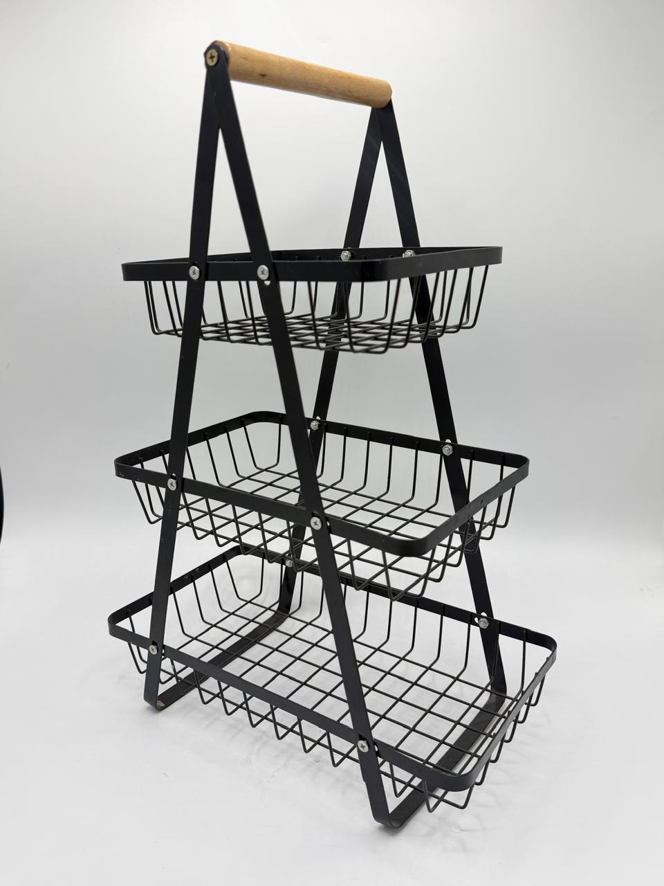 Black Wire Tiered Storage Basket
