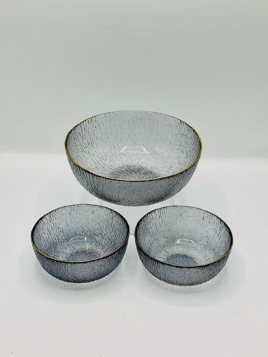 Luxe Gold-Rim 7-Piece Glass Bowl Set