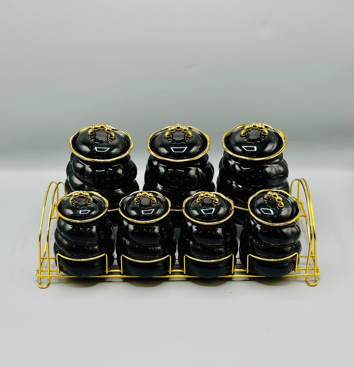 Royal Black 7-Piece Jar Set