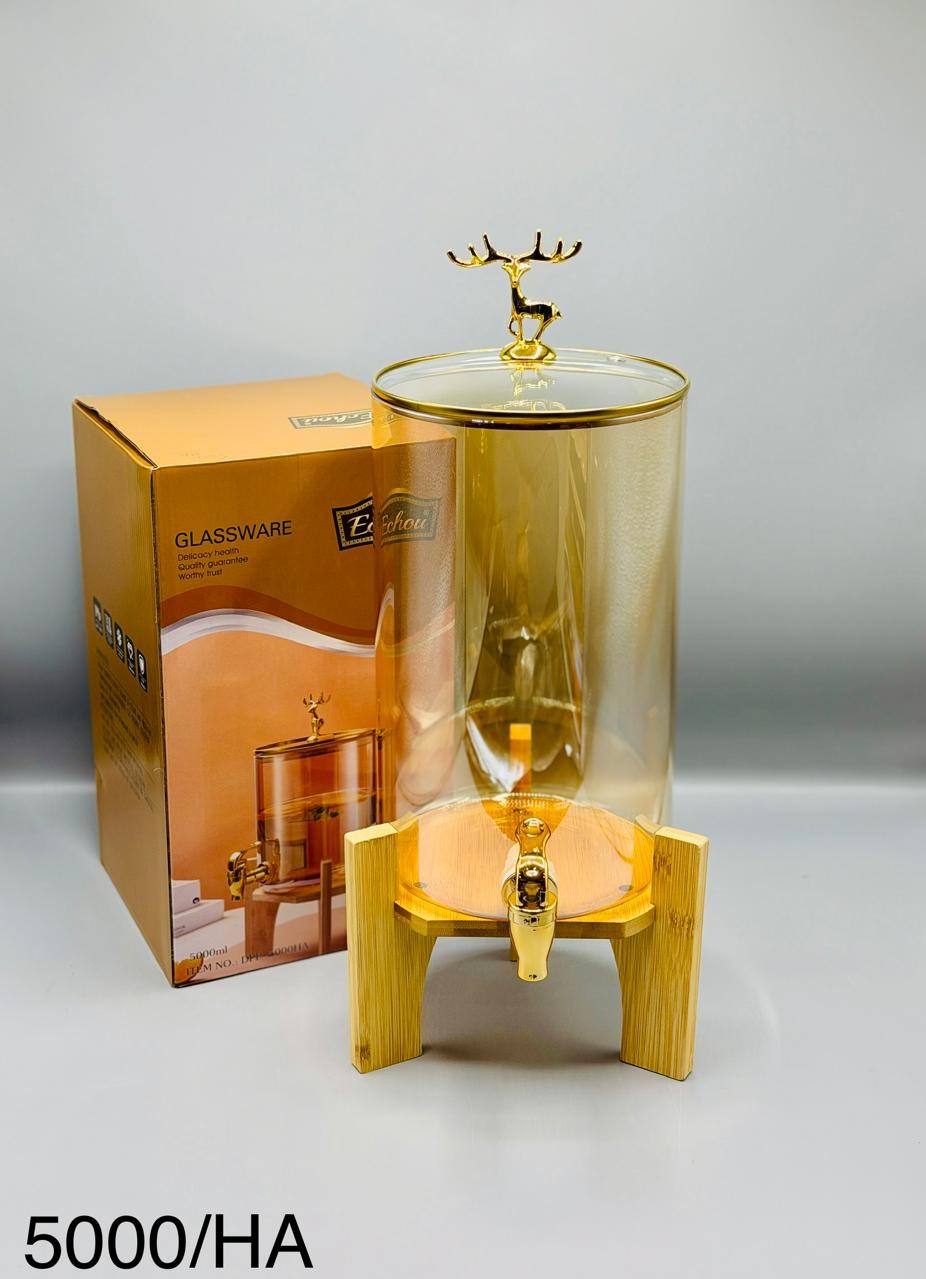 Golden Deer Glass Dispenser – 5000ml