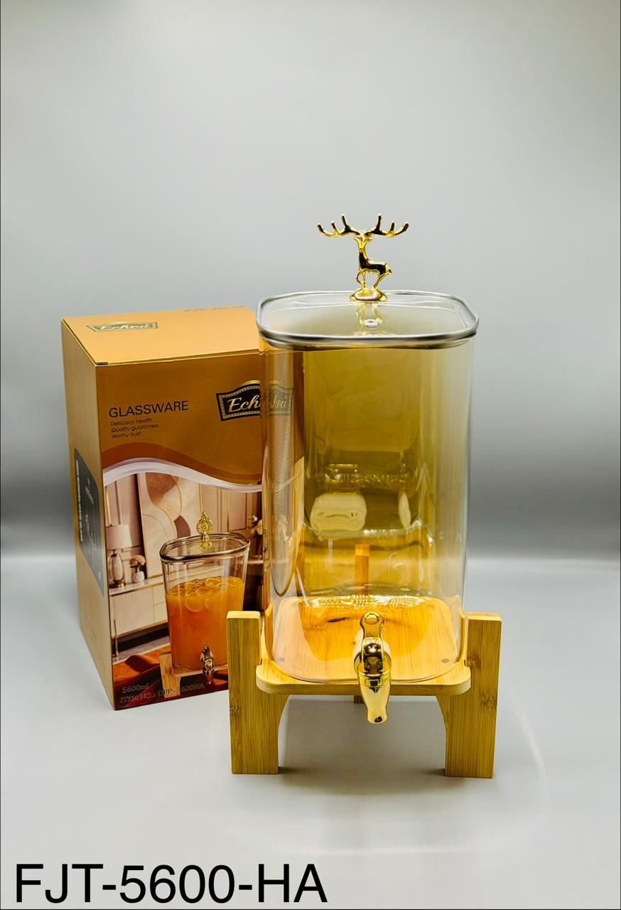 Golden Deer Glass Dispenser – 5600ml