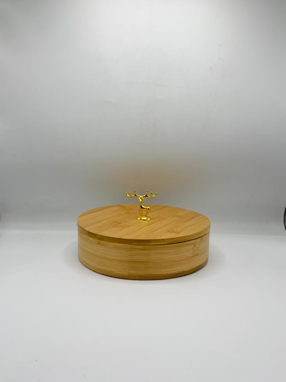Eco-Friendly Bamboo Round Fruit Plate with Lid (7-31) –