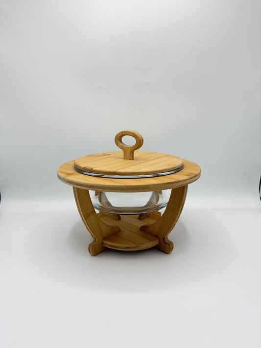 Eco-Friendly Bamboo & Glass Vegetable Bowl (7-29)