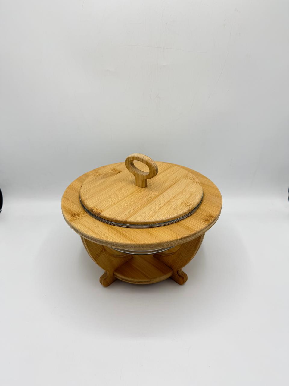 Eco-Friendly Bamboo & Glass Vegetable Bowl (7-29)