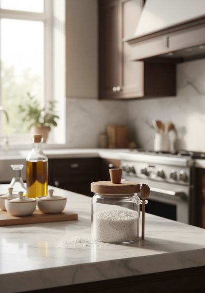Wooden Glass Jar With Spoon