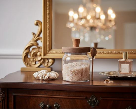 Wooden Glass Jar With Spoon
