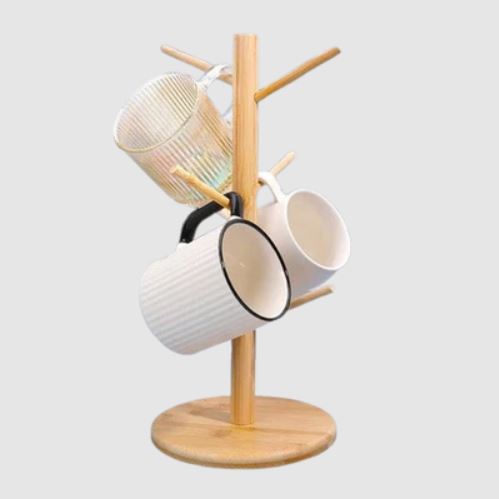 Premium Quality Wooden Mug Hanging Display Rack