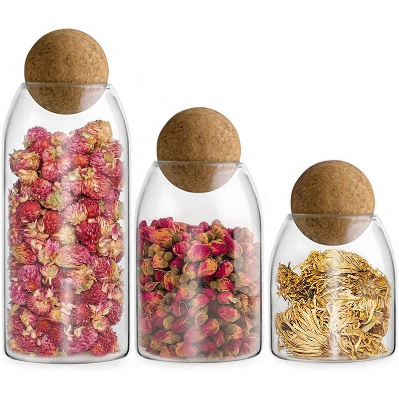 Storage Jars for Coffee, Tea, Spices, Sugar, Salt - Set of 3