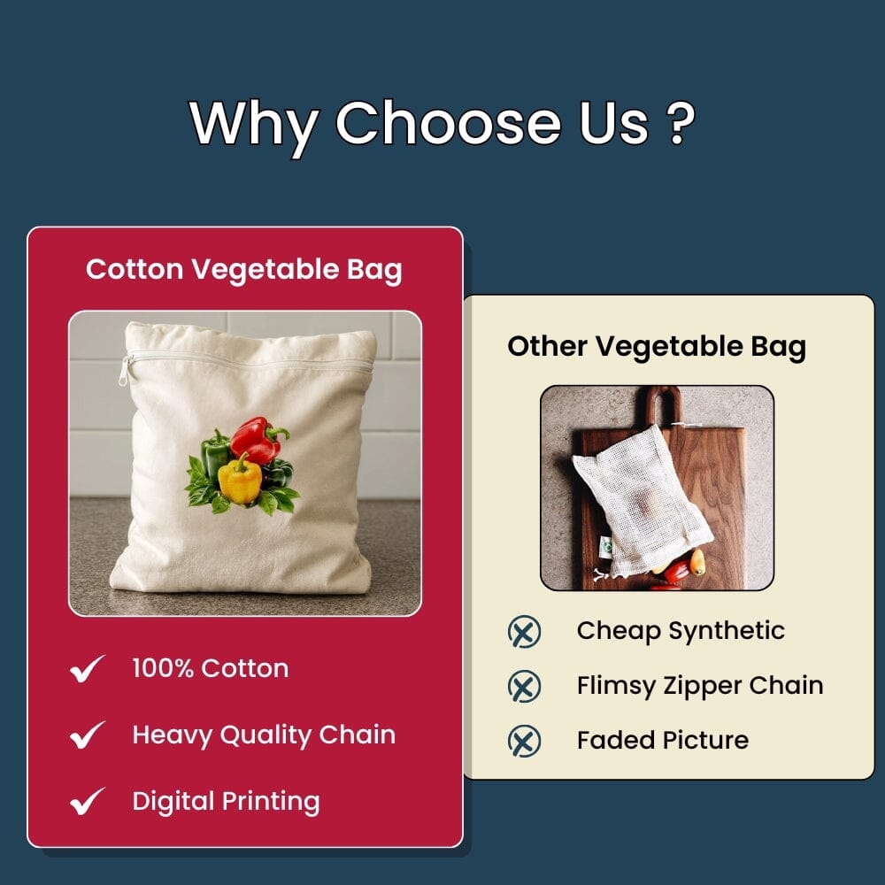 Cotton Vegetable Storage Bags | Reusable Fridge Organizer