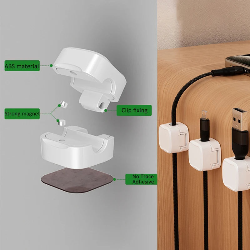 Magnetic Cable Clip – Under Desk Wire Organizer 10 pcs