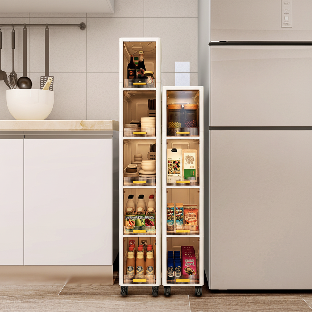 Flip-Top Storage Cabinet, Storage Unit, Multi-Layer Shelving, Large Capacity for Home Use, Suitable for Kitchen, Living Room, Bedroom And Bathroom