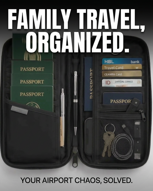 Waterproof Family Passport Holder Travel Wallet – Multi-Passport & Document Organizer (ON WEEKEND SALE)