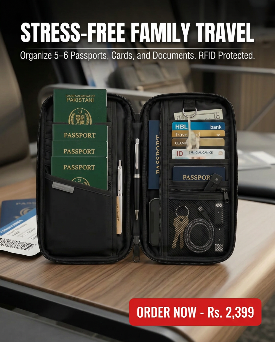Waterproof Family Passport Holder Travel Wallet – Multi-Passport & Document Organizer (ON WEEKEND SALE)