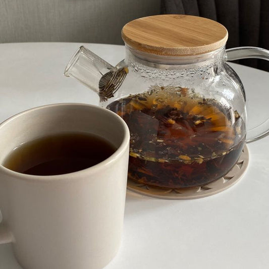 Borosilicate Glass Kettle With Wooden Lid 1000ml