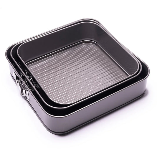 3-Piece Square Non-Stick Cake Mould Set (Premium Baking Pan Set)