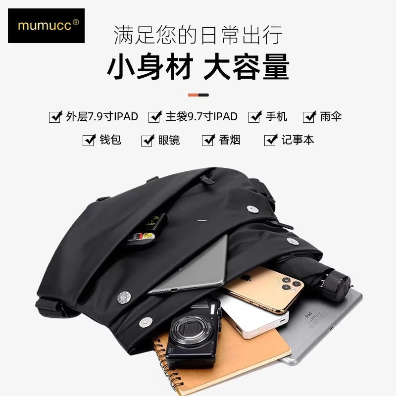 Multi-Pocket Crossbody & Waist Bag – Black