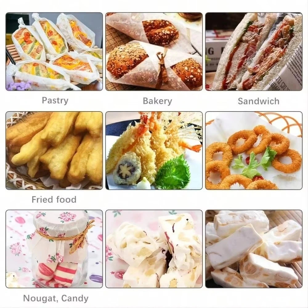 Food Grade Wax Paper Sheets – 50 Pcs Grease-Proof Food Wrapping Paper