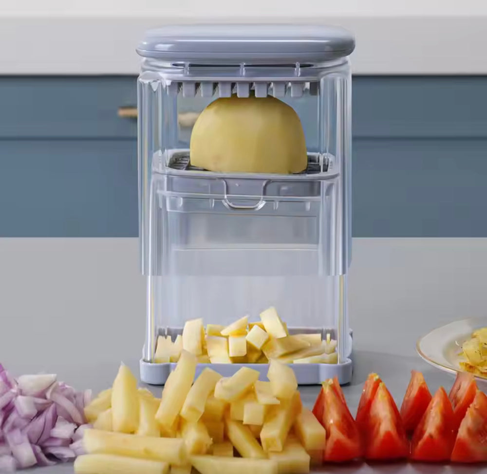 Manual Press Vegetables Cutter With Storage Box