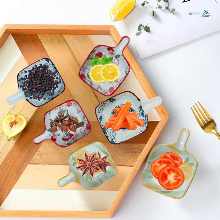 Danny Home Floral Porcelain Mini Baking Dish With Handle