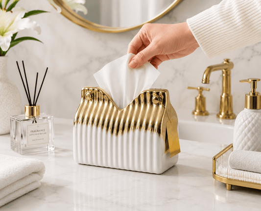 luxury Scalloped Ceramic Tissue Box Holder