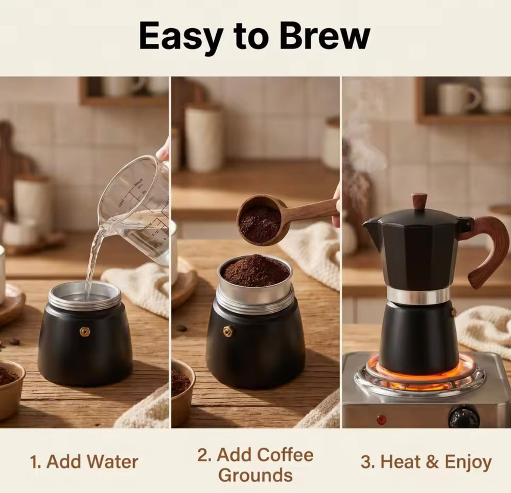 Manual Espresso Coffee Maker With Wooden Handle