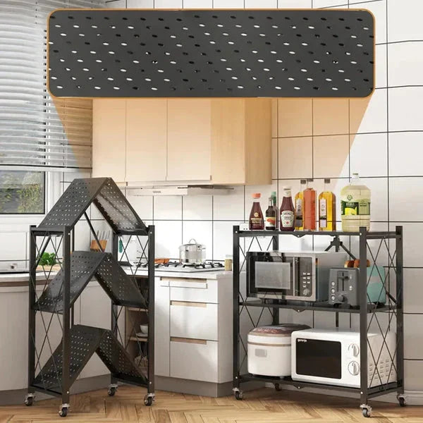 Foldable Kitchen Trolley - White
