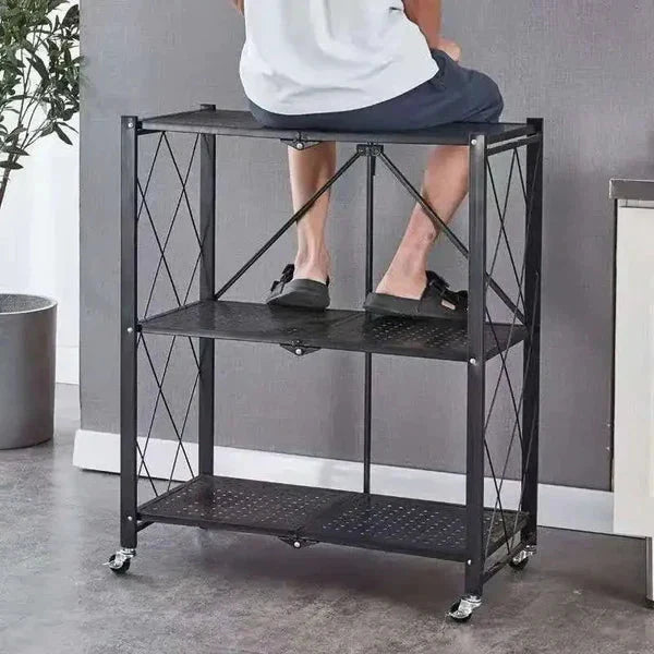 Foldable Kitchen Trolley - White