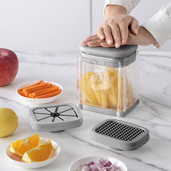 Manual Press Vegetables Cutter With Storage Box