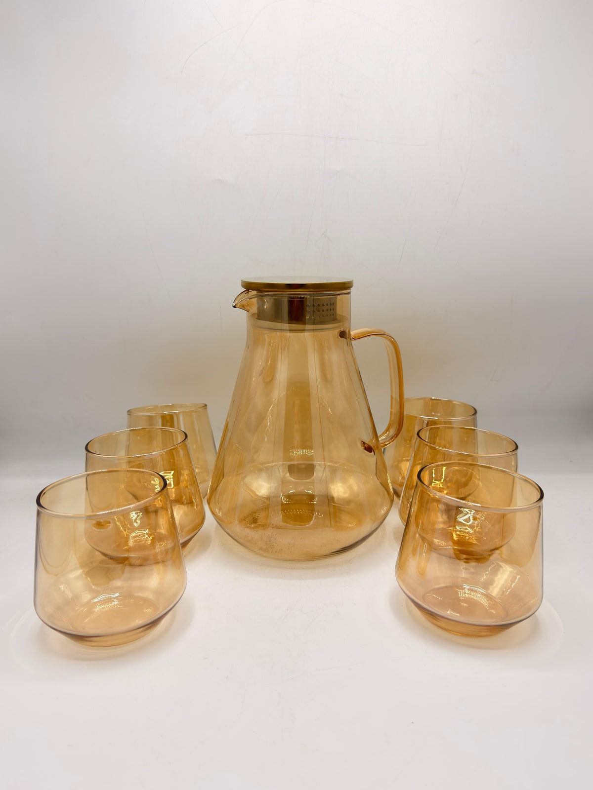 Iridescent Glass Pitcher & Glass Set
