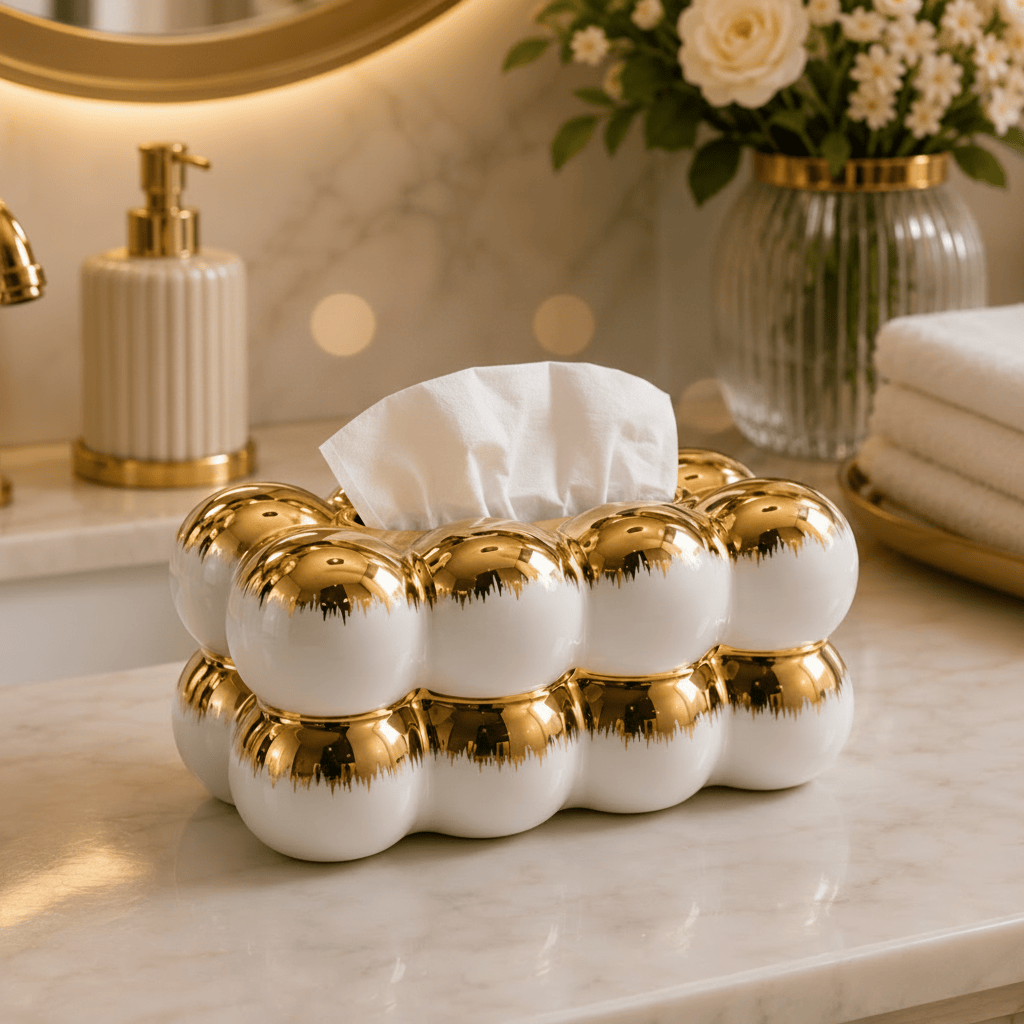 Luxury Bubble Ceramic Tissue Box Holder
