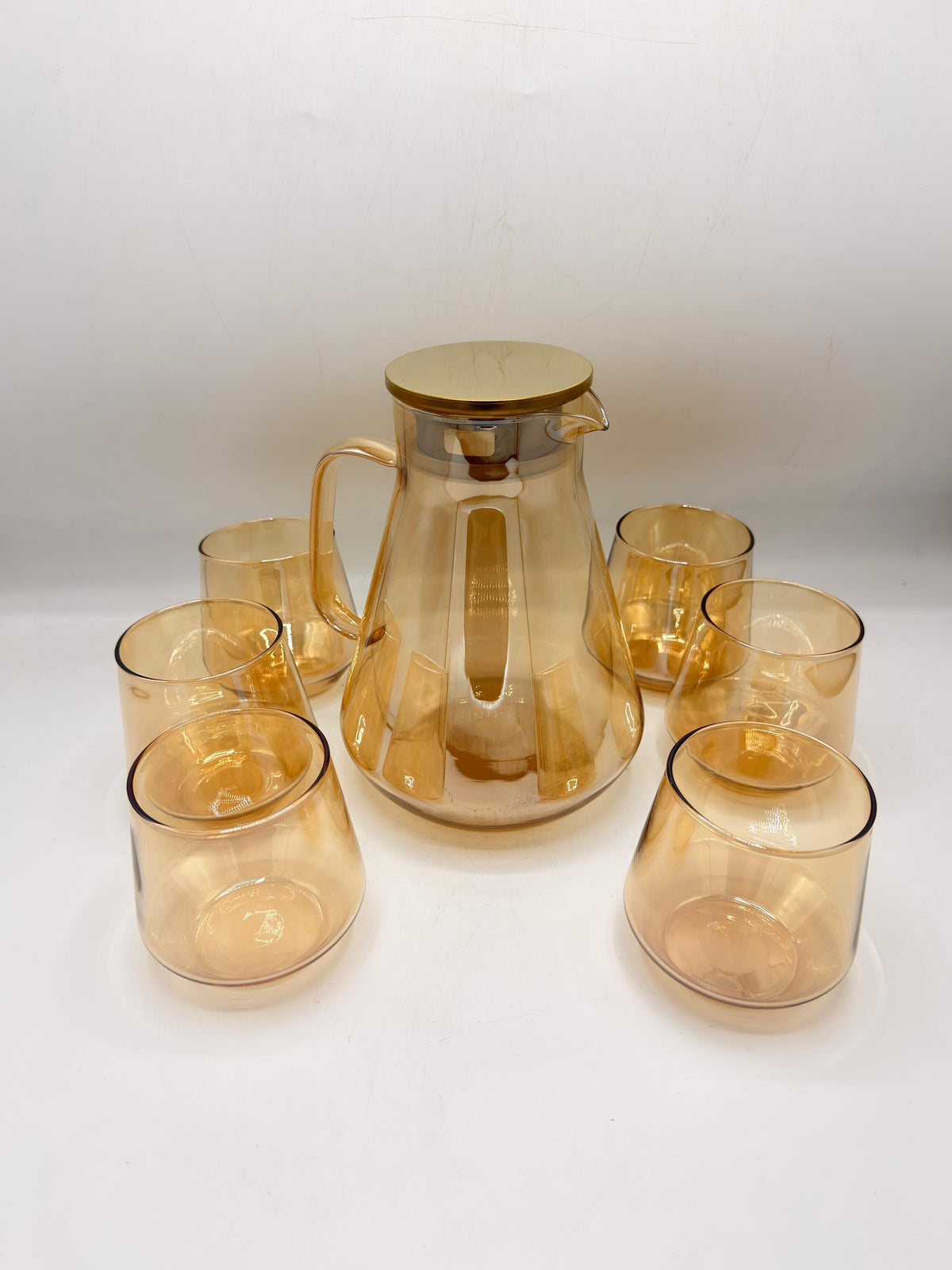Iridescent Glass Pitcher & Glass Set