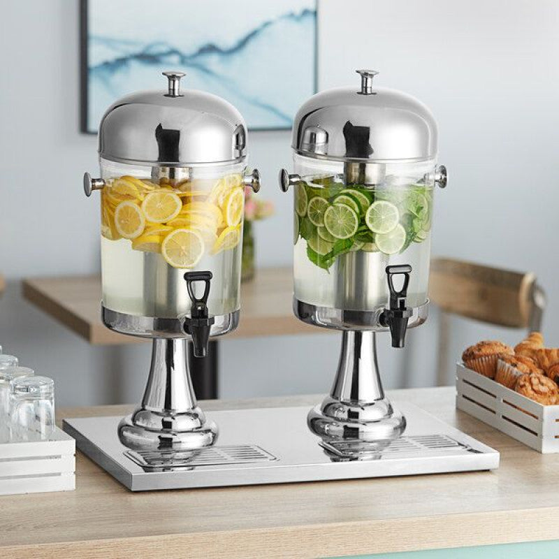 Acrylic & Steel Double Juice Dispenser