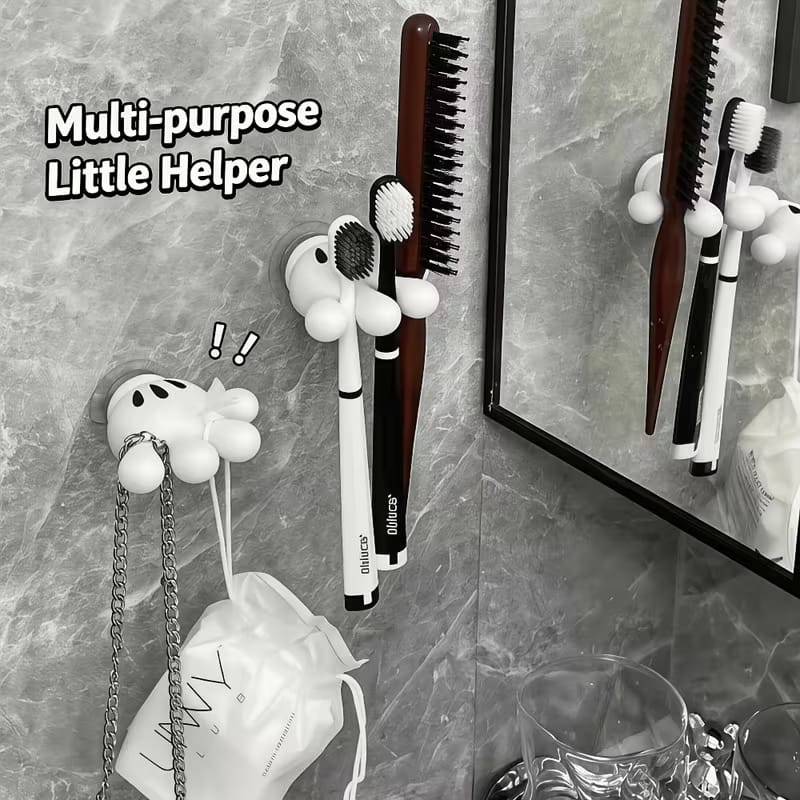 PalmGrip™ Cute Suction Cup Bathroom Hook | Towel, Toothbrush & Cable Organizer