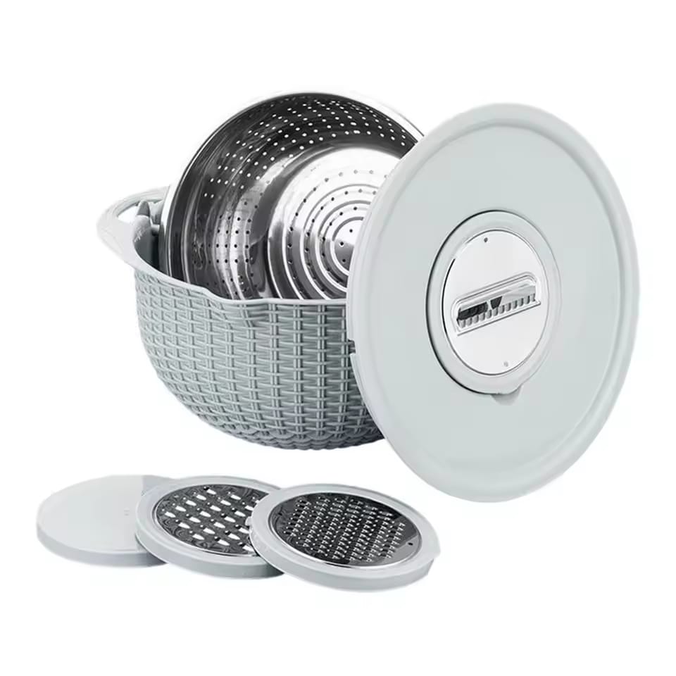 Multifunctional Stainless Steel Stainer & Drain Basket Bowl Set