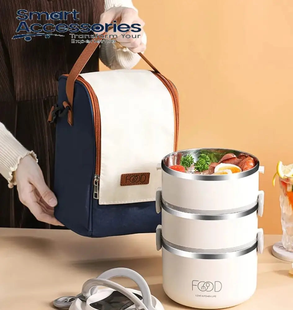 Stainless steel lunch box with thermal bag(high quality)