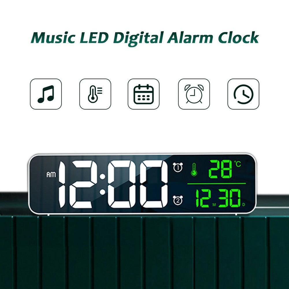 Adornia Digital LED Alarm Clock – Wall & Desk Clock with Temperature Display