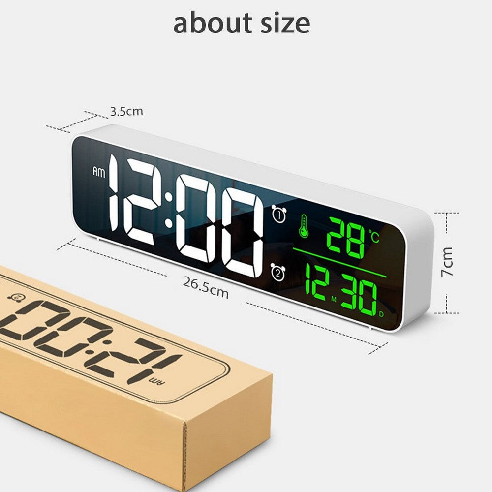 Adornia Digital LED Alarm Clock – Wall & Desk Clock with Temperature Display